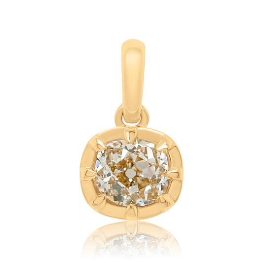 0.87 ct old mine cut diamond pendant