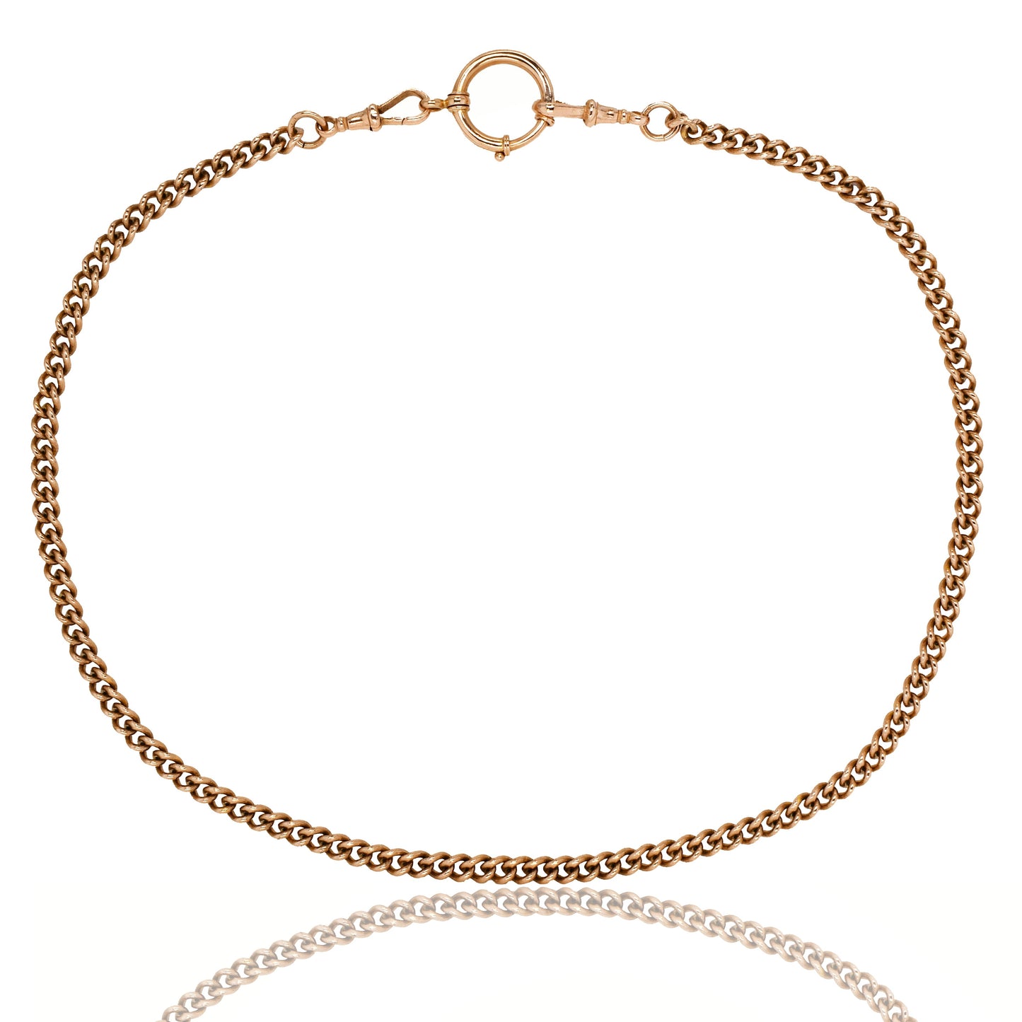 Antique 9k rose gold watch chain, 20.5"