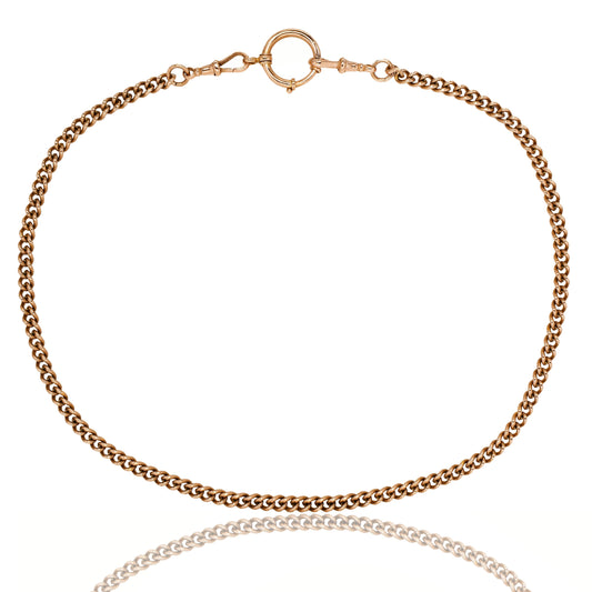 Antique 9k rose gold watch chain, 20.5"