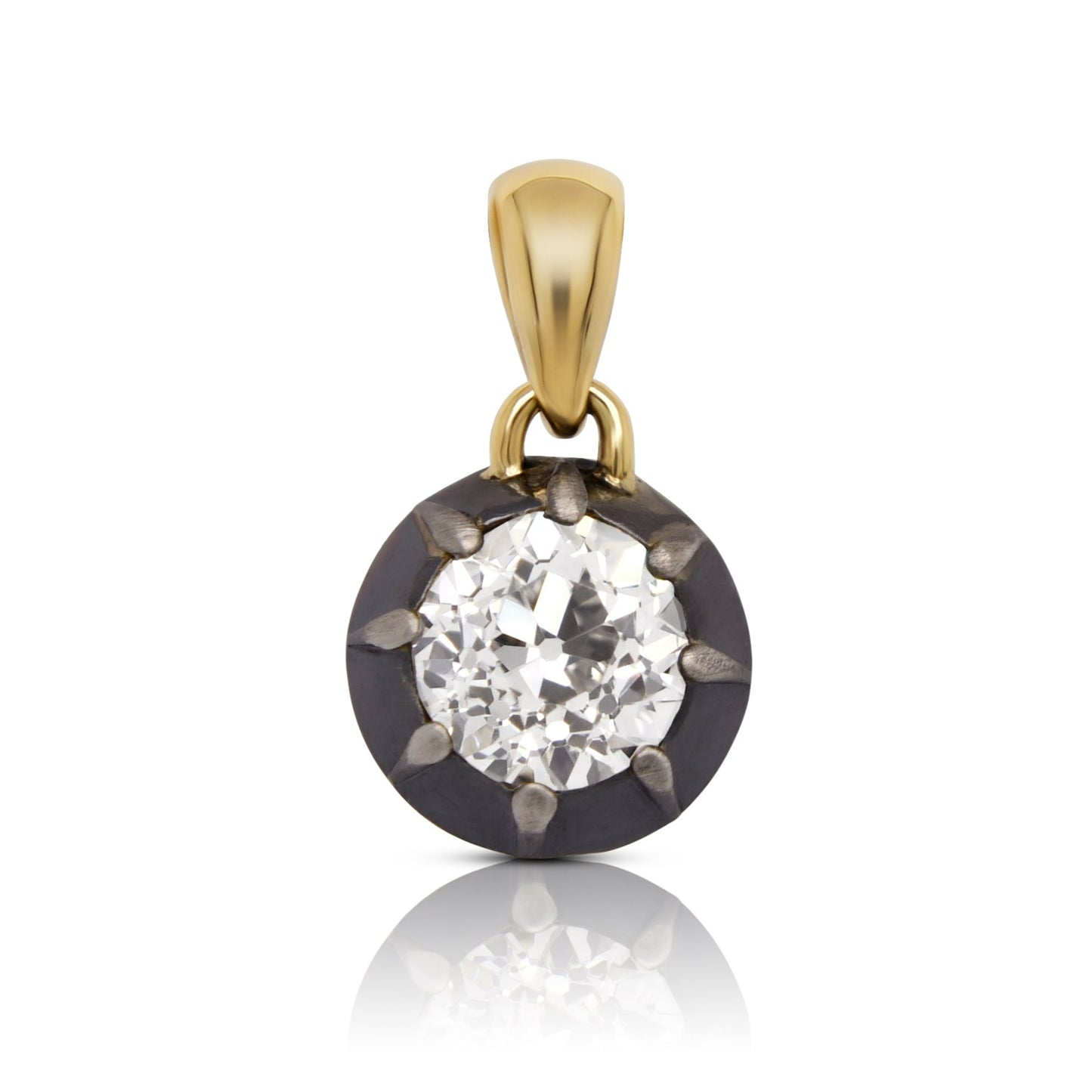 0.86ct old European cut diamond pendant