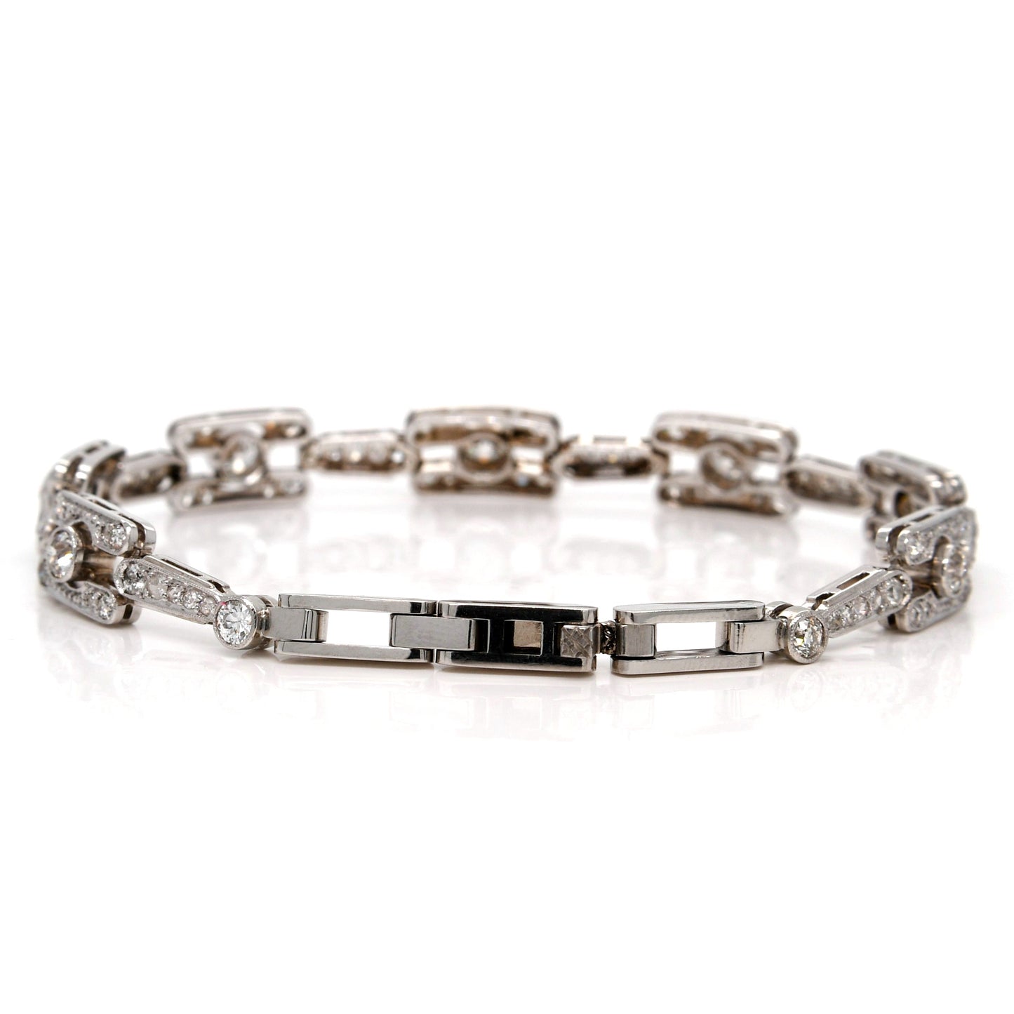 Installment 3/9 - Antique Art Déco 3.80 ct old European cut diamond bracelet