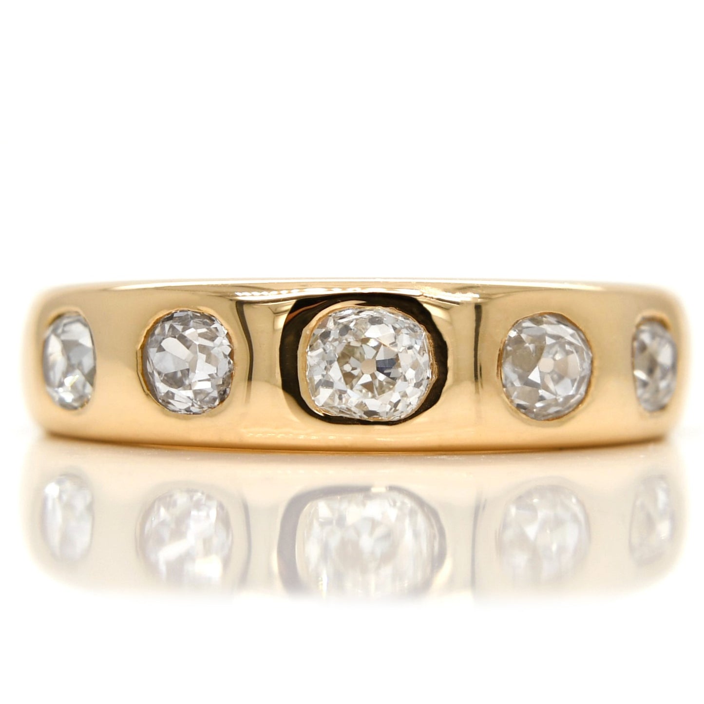 Installment 4/7 - 1.06 ct old mine cut diamond five stone band ring