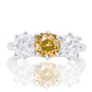 2.66 ct old mine cut diamond three stone ring