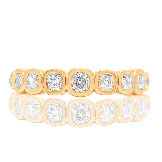 0.52 ct old mine cut diamond nine stone ring