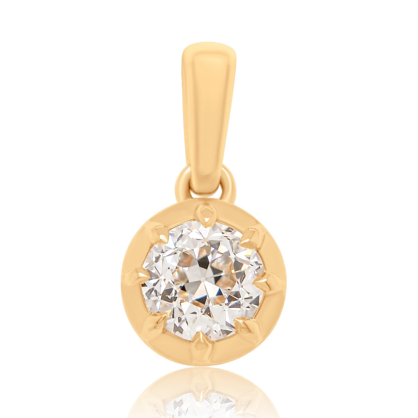 0.61 ct old European cut diamond pendant