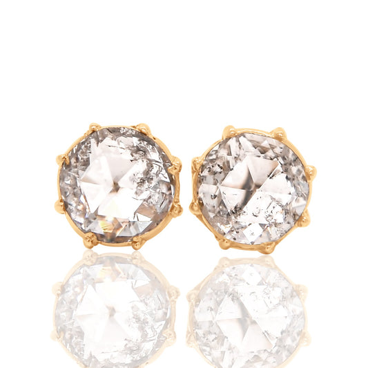 0.92 ct rose cut diamond stud earrings