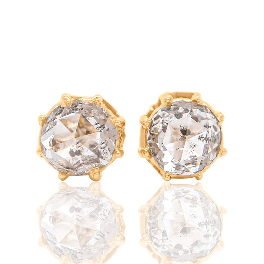 0.58 ct rose cut diamond stud earrrings