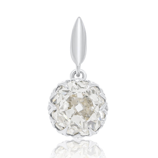 1.28 ct old mine cut diamond tulip pendant