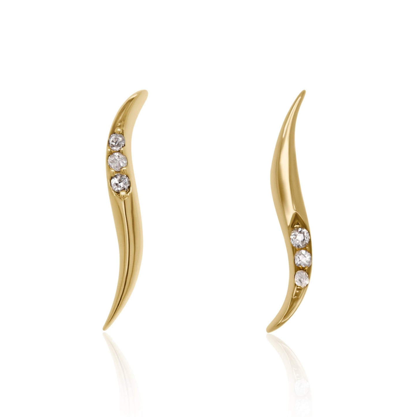 Diamond wave earrings