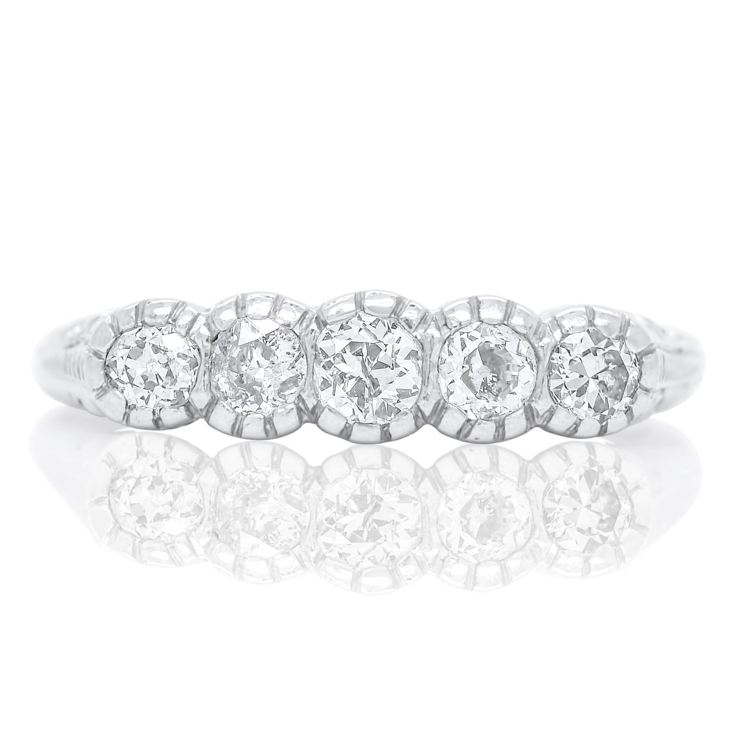 Antique 0.42 ct old European cut diamond five stone ring