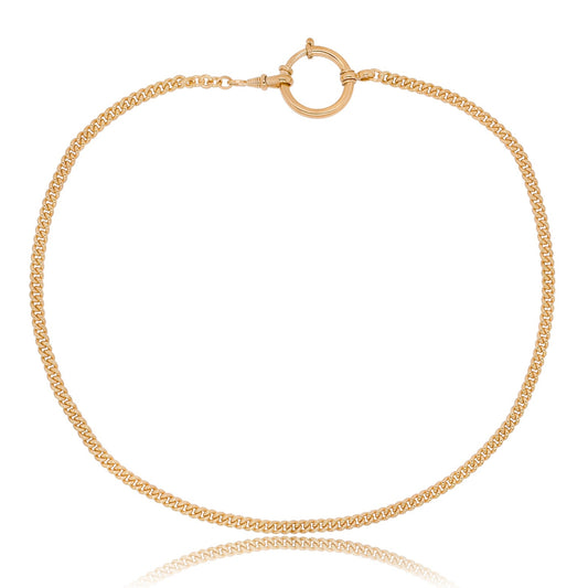 Antique 8k yellow gold watch chain, 17.7"