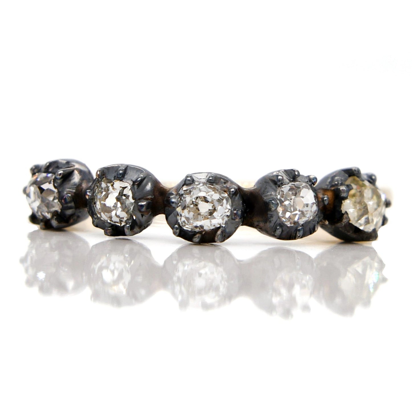 0.50 ct old mine/ peruzzi cut diamond five stone ring