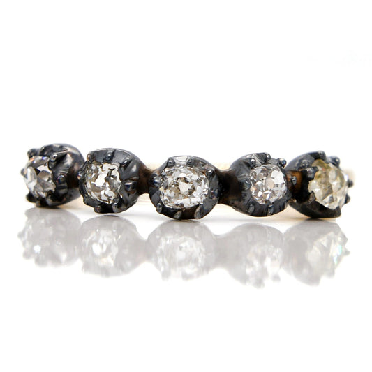 0.50 ct old mine/ peruzzi cut diamond five stone ring