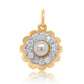 Antique natural pearl and 0.24 ct old mine cut diamond daisy pendant