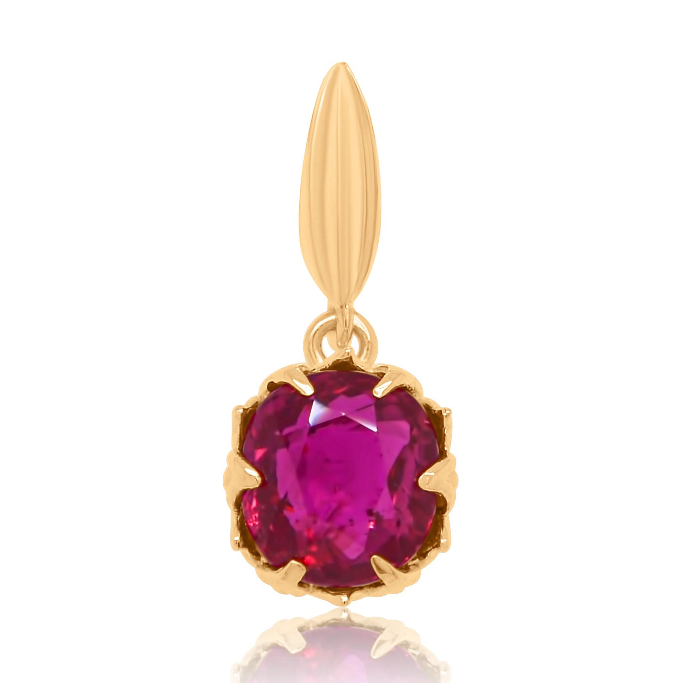 0.93 ct ruby tulip pendant