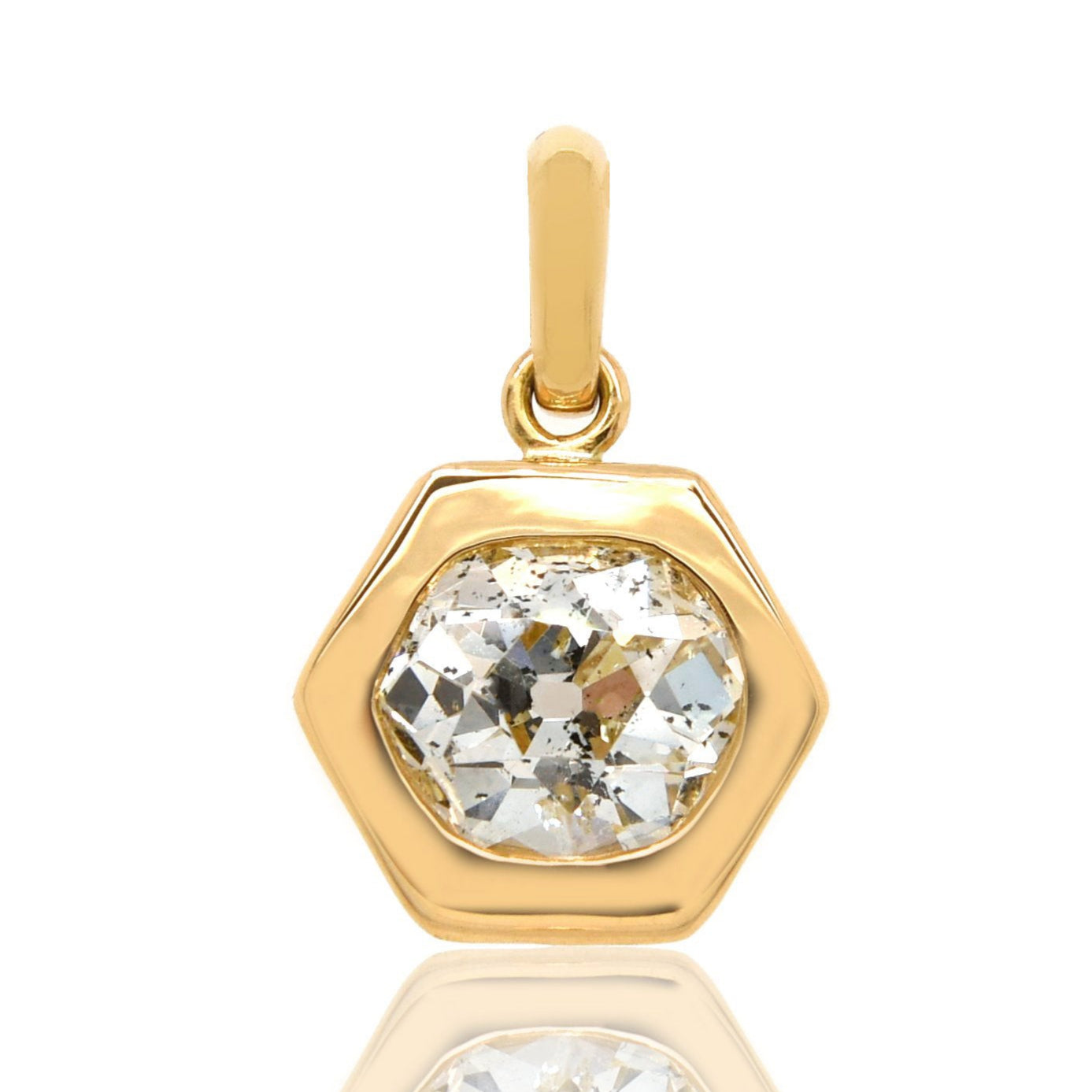 Installment 8/10 - 2.00 ct hexagonal old mine cut diamond pendant