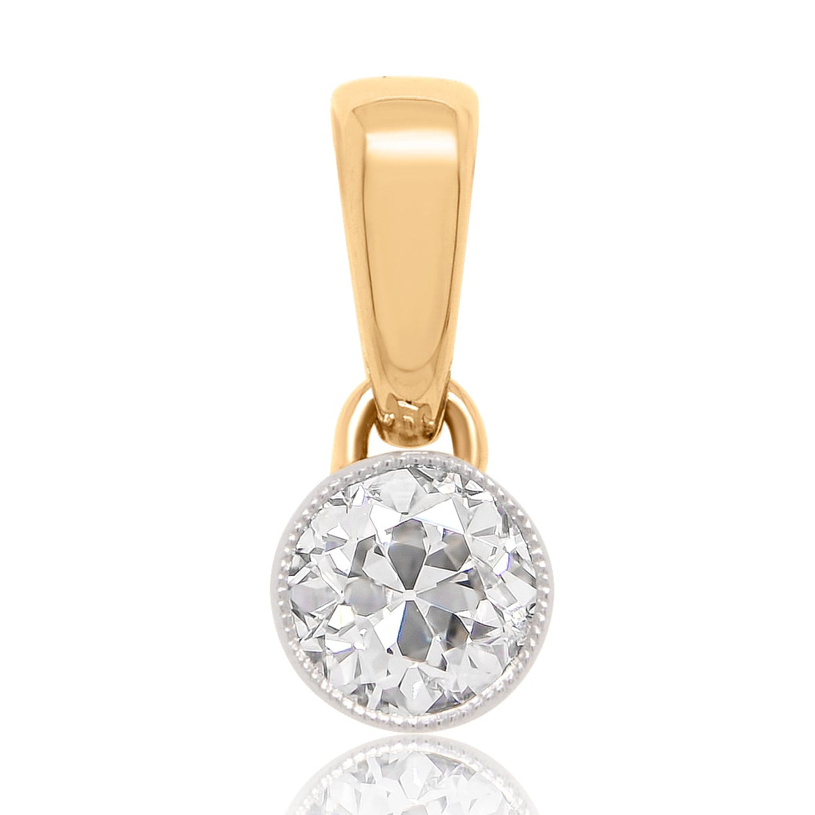 0.42 ct old European cut diamond pendant