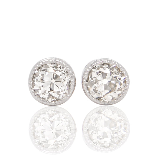 0.16 ct old European cut diamond stud earrings