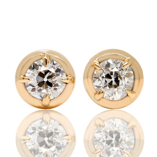 1.25 ct old European cut diamond studs