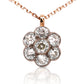 Antique 3.20 ct old mine cut diamond daisy necklace