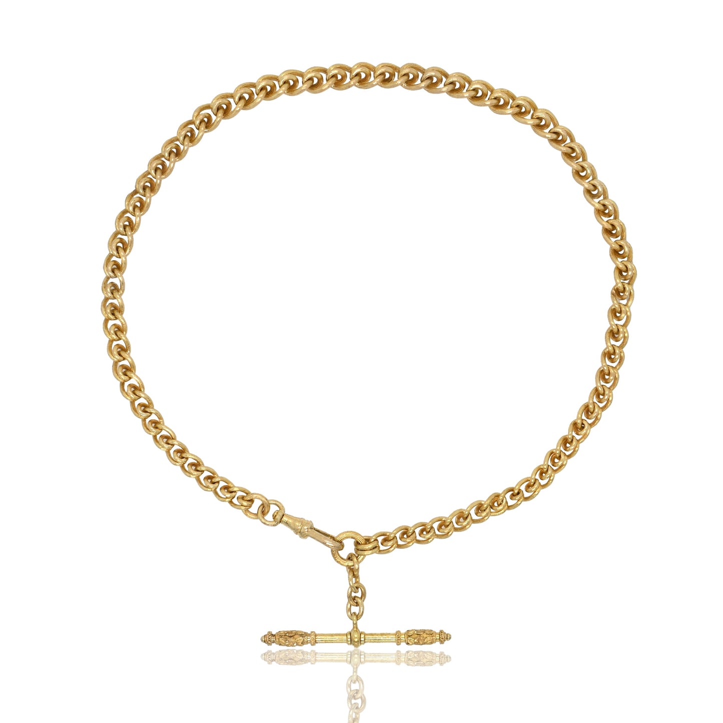 Installment 3/10 - Antique 14k yellow gold watch chain/ bracelet, 13.5"
