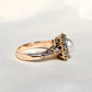 Antique natural pearl and 1.20 ct old mine cut diamond daisy ring