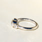 0.70 ct old mine cut diamond three stone ring