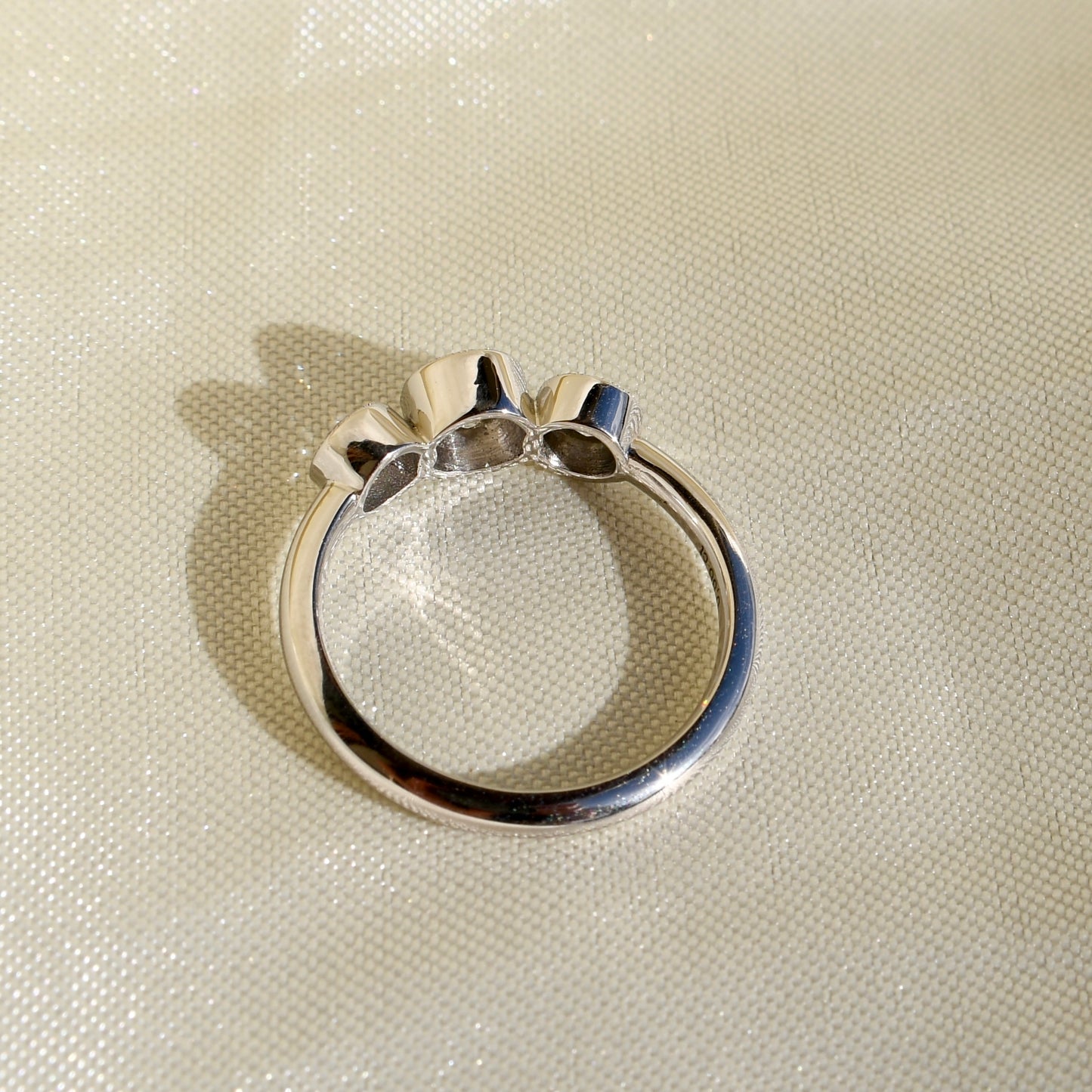 0.86ct old European cut diamond three stone ring