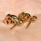 0.84 ct old mine cut diamond swirl stud earrings