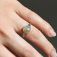 Antique natural saltwater pearl solitaire ring