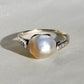 Antique natural saltwater pearl solitaire ring