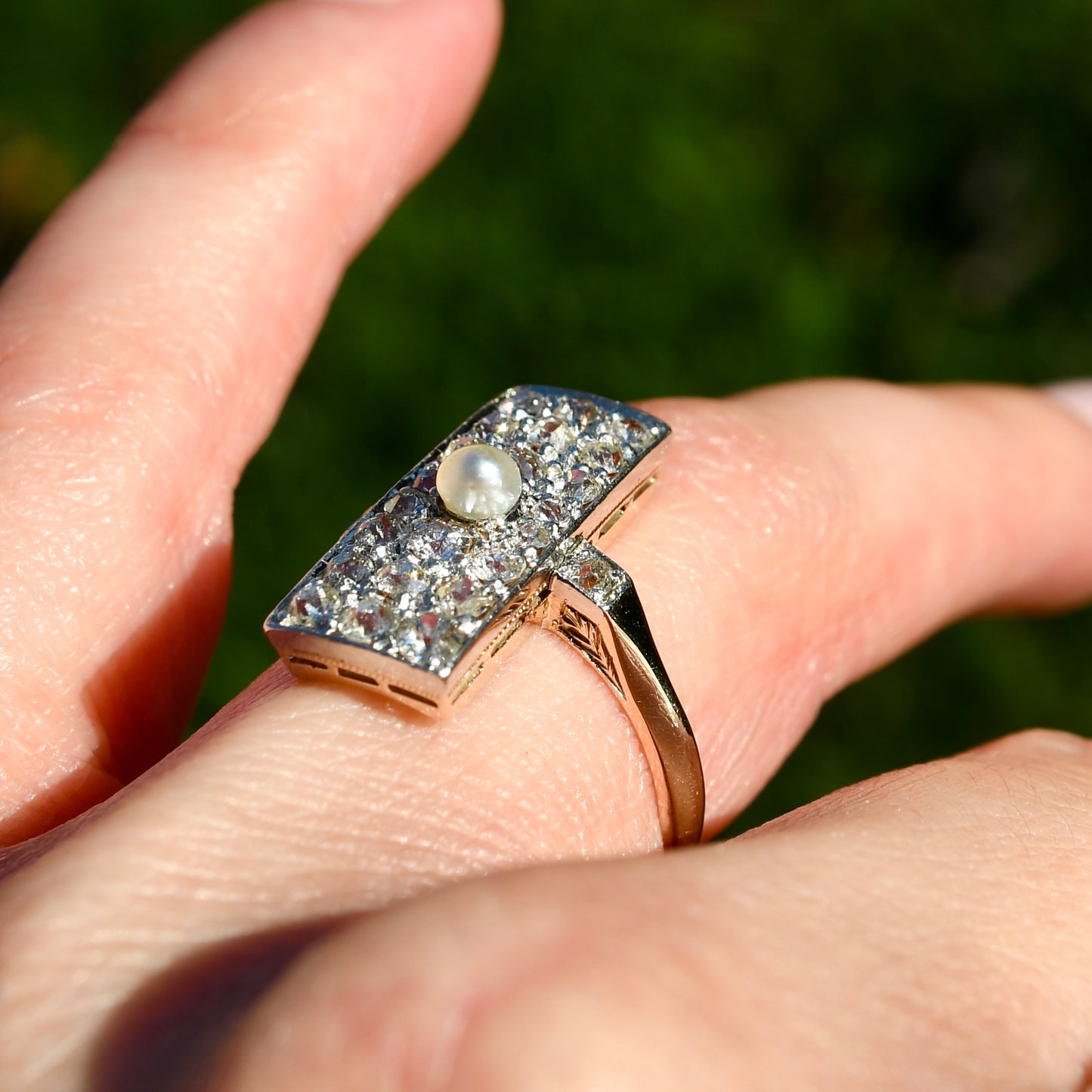 Antique 0.88 ct old European cut diamond cluster ring