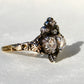Antique Georgian rose cut diamond double heart ring, 18th century