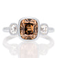 1.50 ct old mine cut diamond three stone ring
