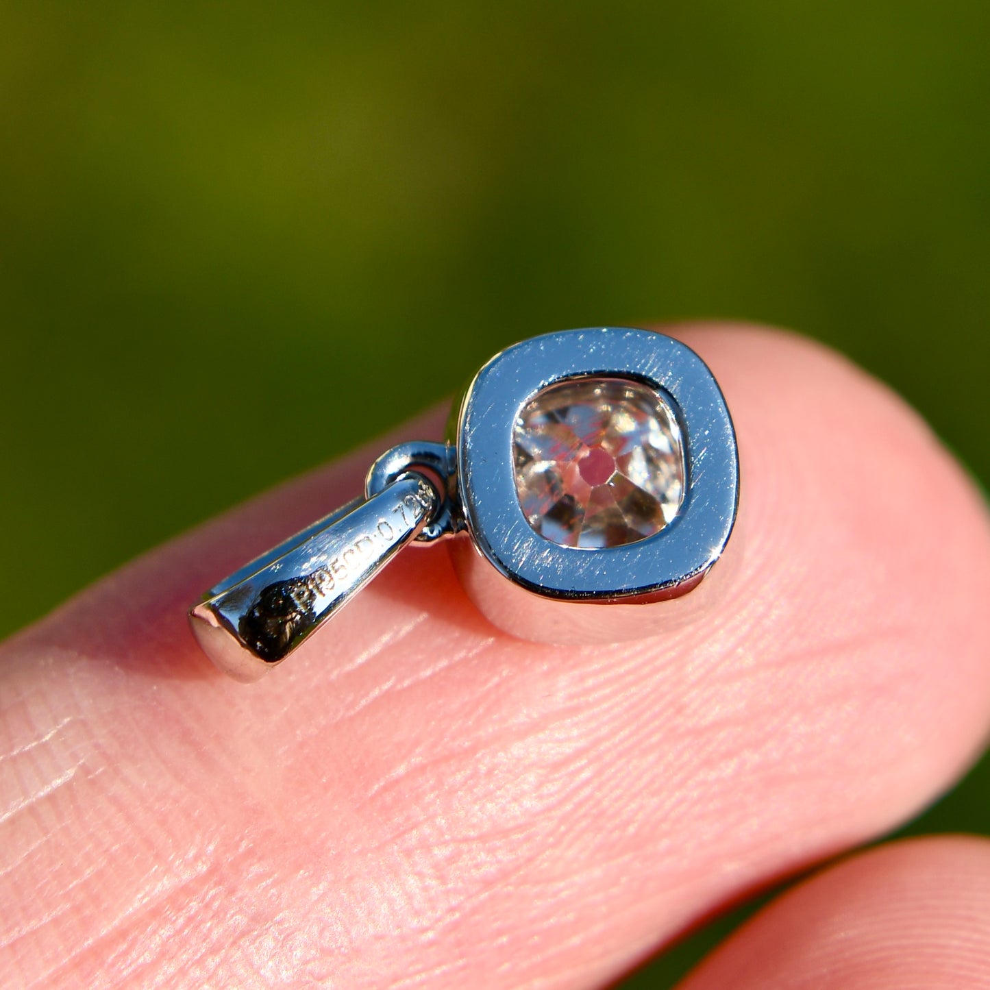 0.72 ct old mine cut diamond pendant