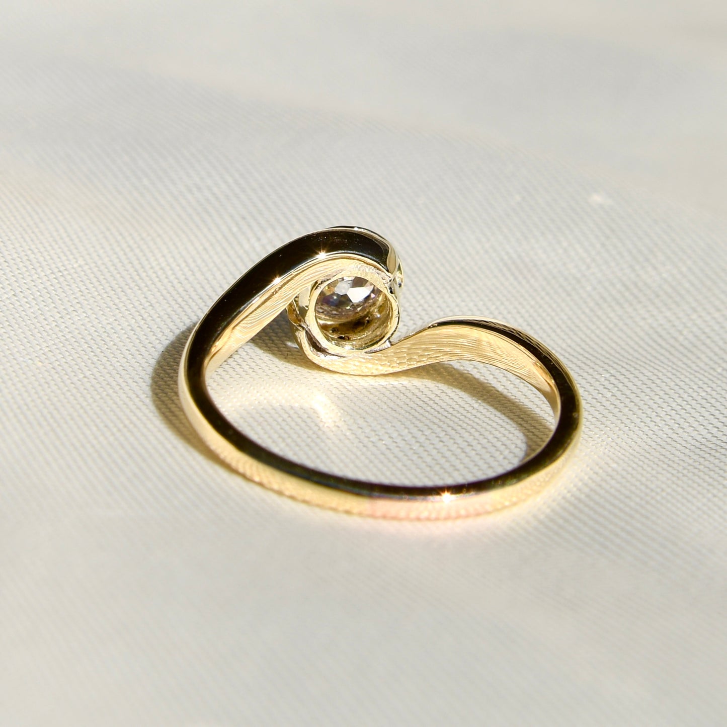 Antique 0.50 ct old mine cut diamond tourbillon ring