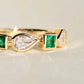 Installment 4/4 - 0.40 ct rose cut diamond and emerald five stone ring