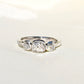 0.70 ct old mine cut diamond three stone ring