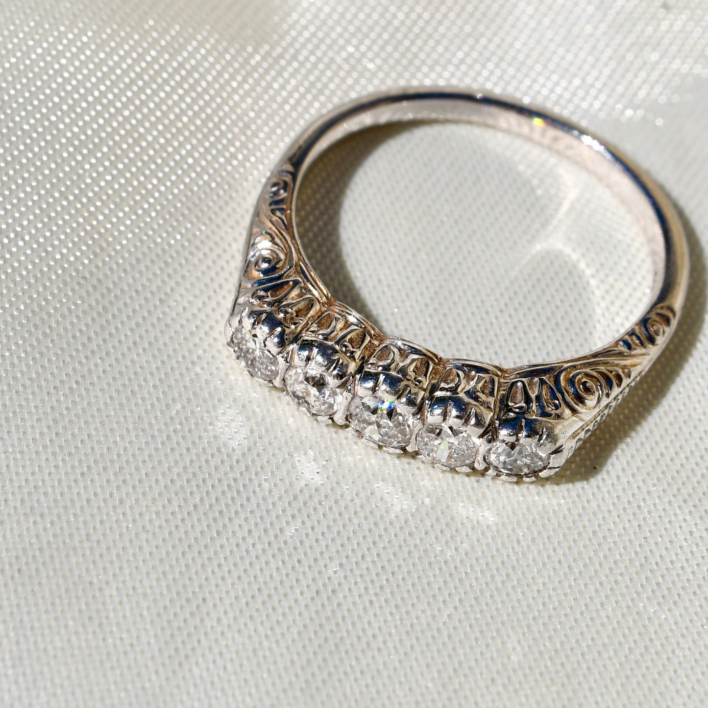 Antique 0.42 ct old European cut diamond five stone ring