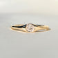 0.22 ct oval old mine cut diamond solitaire band ring