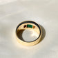 Vintage emerald and baguette cut diamond band ring