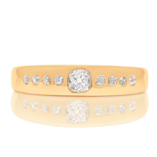 0.38 ct peruzzi cut diamond nine stone band ring