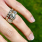 0.67 ct peruzzi cut diamond nine stone band ring