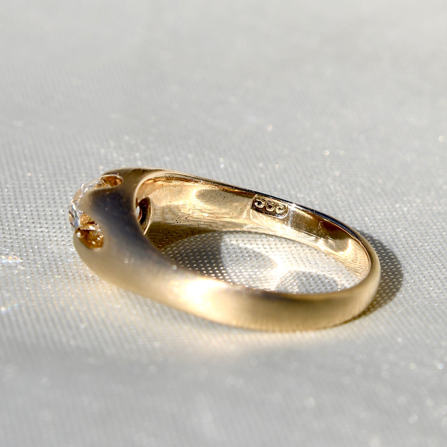 Antique 0.63 ct old mine cut diamond solitaire ring