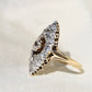 Installment 2/6 - Antique 1.75 ct old mine cut diamond navette ring