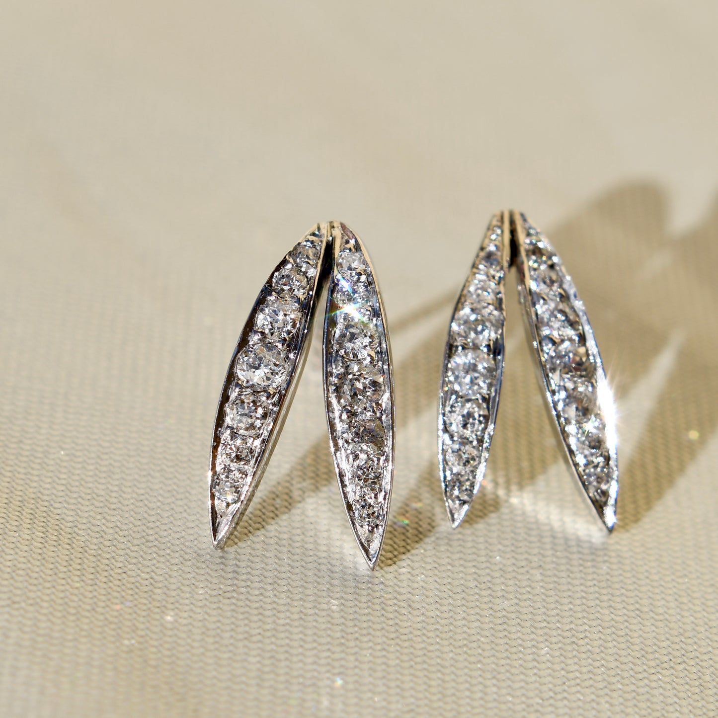 0.80 ct old European cut diamond stud earrings