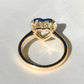 3.12 ct heart rose cut diamond solitaire ring