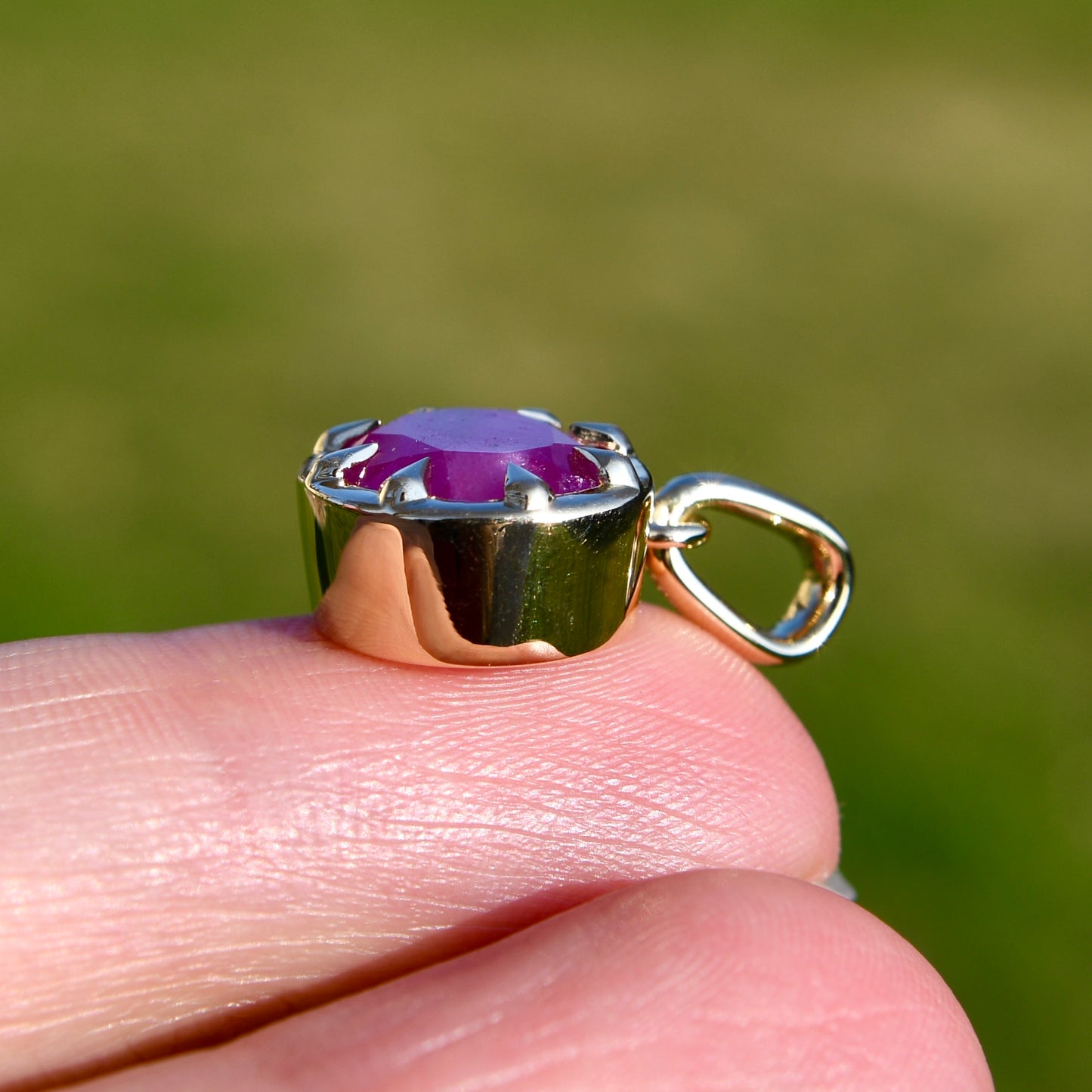 5.45 ct oval ruby pendant