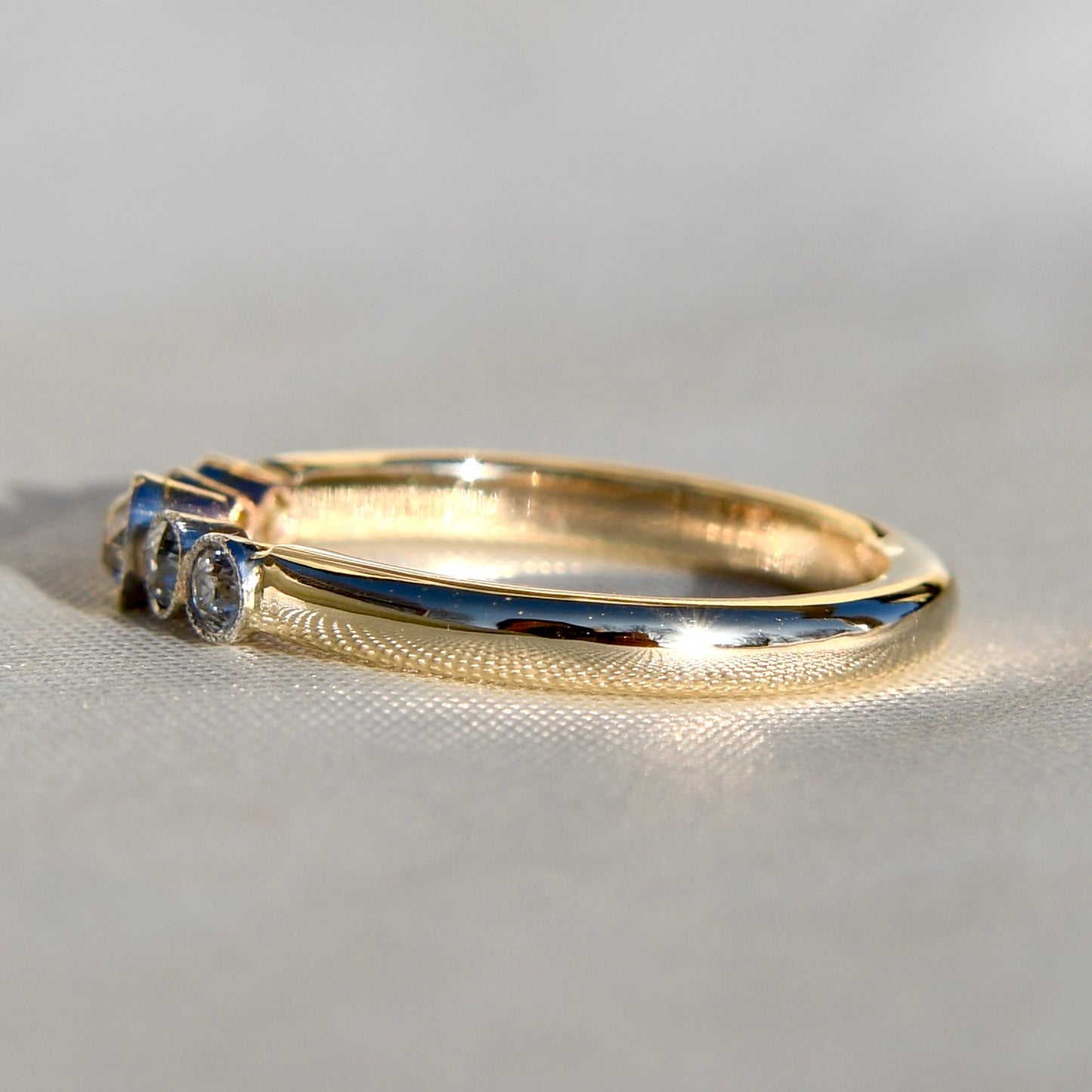 0.28 ct old European cut diamond band ring