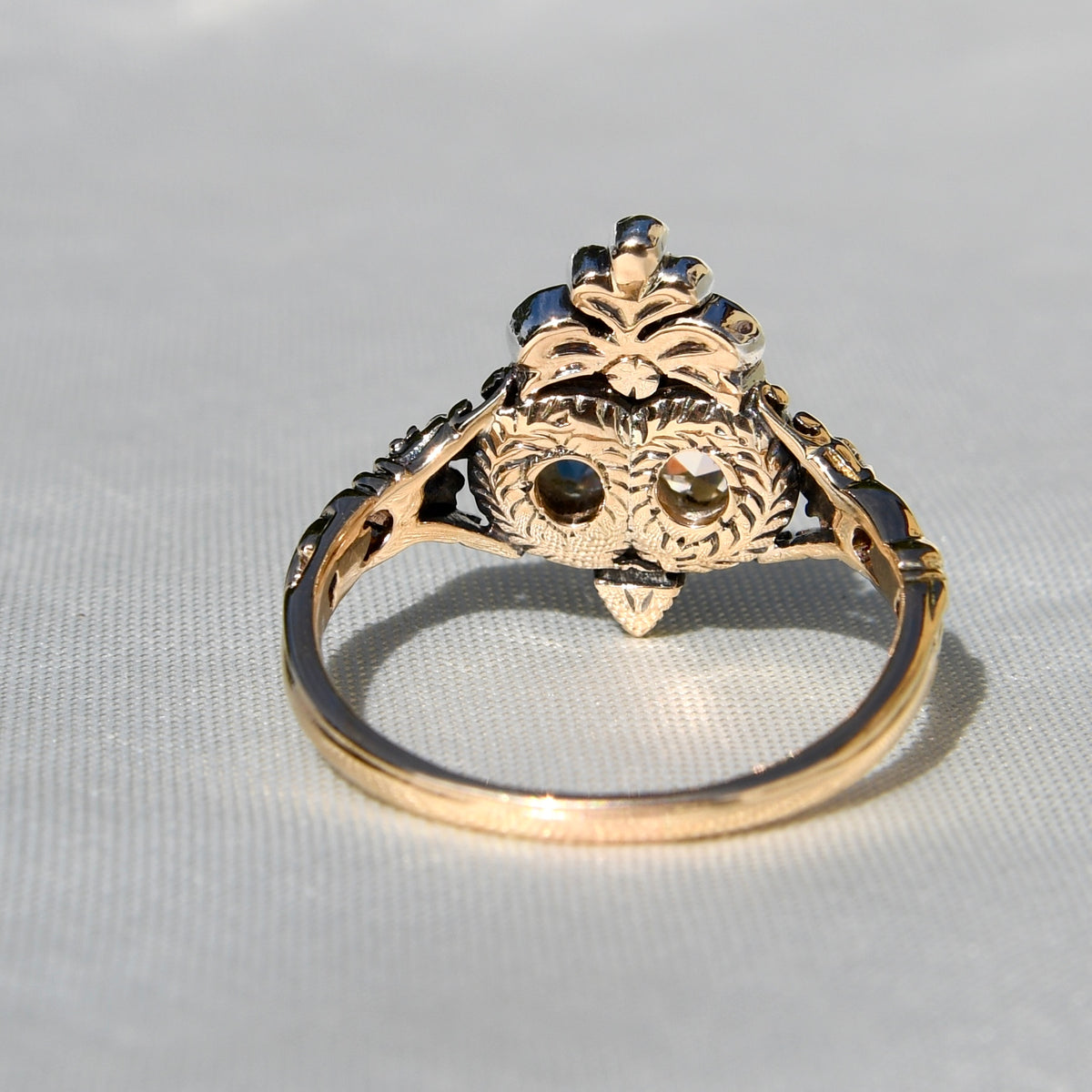 Installment 1/9 - Antique Georgian rose cut diamond double heart ring, 18th century